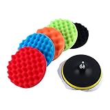7pcs 3/5/6/7 'Esponja pulido encerado pulidoras Pad Kit Compuesto fijó para el coche auto