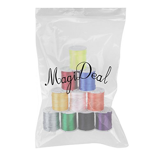10 Rolls Mischfarbe Nylonschnur Friesen Faden Schnur für Schmuck Kunsthandwerk 1mm - 2