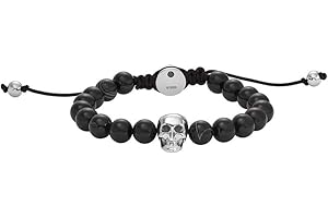 Diesel Męska półszlachetna bransoletka z koralików z zapięciem na suwak