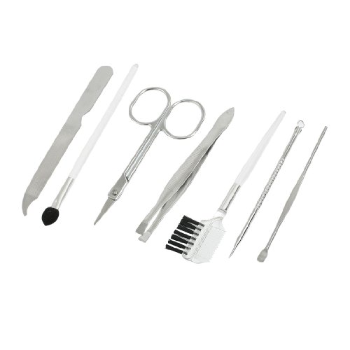 Sourcingmap Metal Women Eyebrow Tweezer Ear Pick Cuticle Nipper Beauty Set