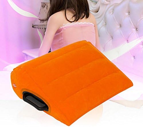 DuuL Bed Pillow Soft Inflatable Portable Triangle Pillow For Couples, Orange