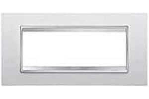 GEWISS - GW16206TB - Placca Lux - In Tecnopolimero - 6 Posti - Bianco Latte - Serie Chorus