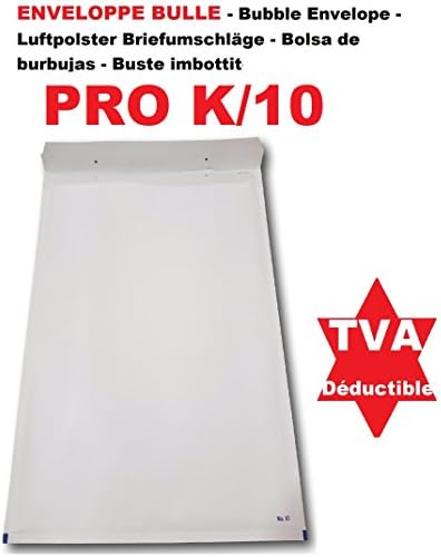100 White Bubble Envelopes Pro K/10 370 370 x 480 + 50 mm x 480 mm (Inner) K10 Jiffy Bag Type Pouch White Lovely Item Large A3 (Mailing Pouch Protection Clothing, Envelope Reference Calendars, Photo Frame, A3 +) envb10b