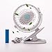 Produktbild USB Clip Ventilator mit Aufladbare Batterie mini Tischventilator Fan | Stufenlose Geschwindigkeitsmodi, 360° Rotation | PC, MAC, Notebook für den Schreibtisch, Kinderwagen, Rollstuhl, Schlafzimmer, Camping (Weiß)