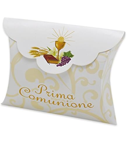 Bomboniere Prima Comunione - 50 Scatoline Con Bigliettini E Nastri, Decorazione Calice E Spighe - Foto 5