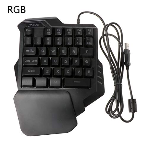 Preisvergleich Produktbild Anjuley G30 Kabelgebundene Gaming-Tastatur, 35 Tasten, LED-Hintergrundbeleuchtung, 1 Hand / Tastaturen, kabelgebunden, USB, für PuGB LOL 2