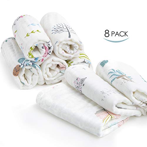 Muselina bebe algodon, Toallas suaves de muselina para bebés, varias funciones (8 paquete)