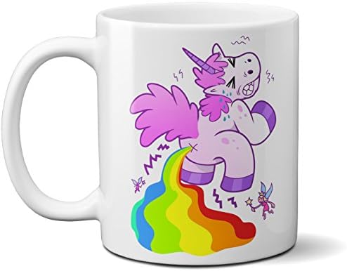 11oz Cartoon Unicorn Poop Rainbow Morphing Heat Sensitive Colour Change Coffee Mug