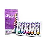 ✅ EXCELENTE SELECCIÓN - Un extraordinario set de pintura acrílica compuesto por un total de 8 tubos de 18 ml cada uno. Colores metalizados para trabajos creativos en diferentes superficies. Perfectamente adecuado para artistas, estudiantes, adolescentes, adultos y principiantes que quieran dedicarse a la pintura acrílica.