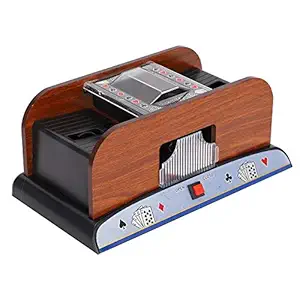 Card Shuffler Automatic, Wood Card Shuffler Automatic Battery Powered Playing Card Shuffler Machine for 2 Deck Poker, Great for Home & Tournament Use