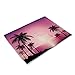 Produktbild ZCHPDD Blätter Sonnenuntergang Kokospalme Isolation Pad Westlichen Pad Baumwolle Leinen Tischset J 42 * 32Cm * 6St