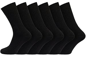 SEVELLO CLOTHING 6 Pairs Circulatory Diabetic Socks Men | Premium Quality Socks With Extra Stretch | Gentle Grip Socks | Non Elastic Calf For Swollen Feet & Legs | One Size 6-11 UK