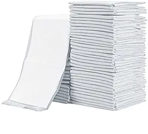 Midwest Puppy Pee Potty Large Training Pads (50 Pieces) [Updated Adhesive Floor Strips] for Large Senior Dogs Super Absorbent Gel Mat & Won?t Leak Size 60 * 90 cm White Color Pads