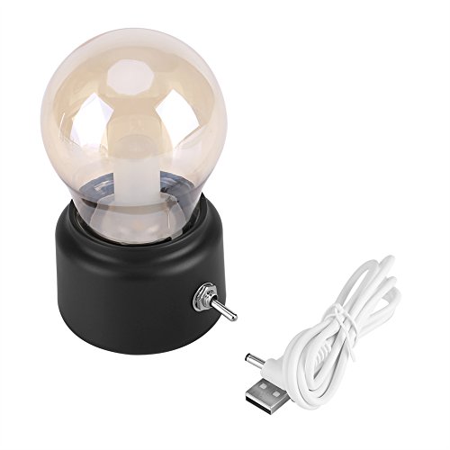 Preisvergleich Produktbild VBESTLIFE Kreative Retro LED Nachtlicht USB aufladbare Nachttischlampe Lampe(schwarz)