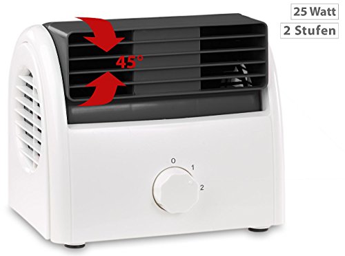 Sichler Haushaltsgeräte Leiser Mini-Tischventilator, Walzen-Technologie, 2 Stufen, 14-35 Watt - 3