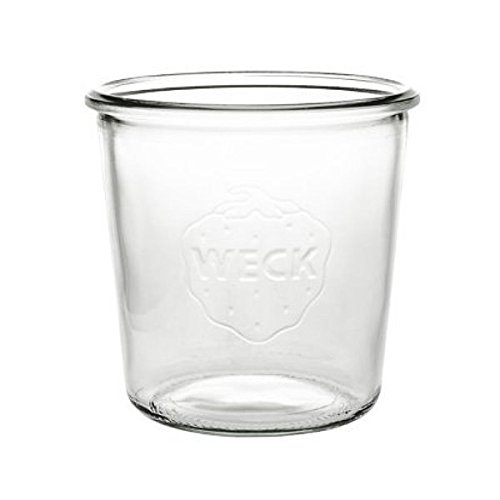 Viva Haushaltswaren – 6 x mittleres Weckglas/Einmachglas 500 ml mit Deckel in Sturzform, leeres Rundrandglas zum Einkochen – als Marmeladenglas, Dessertglas (inkl. Klammern, Ringen & Trichter) - 4