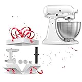 Capacidad: 4,28 litros Kitchenaid 5K45SSEWH Serie Classic - Batidora amasadora multifunción, color blanco