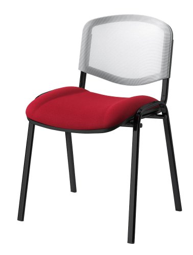 Preisvergleich Produktbild Besucherstuhl Monaco Gestellfarbe: schwarz Rücken: weiß Sitz: rot