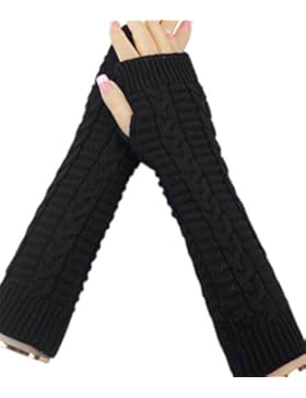 HITOP Damen Accessory Trendige Quilted Thread gestrickte fingerlose Armstulpen Fein strick lang Pulswärmer Handwärmer...