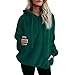 Produktbild Yazidan Frauen Winter Oberster Hoodie Sweatshirt Damen Kapuzenpullover Pullover Warm Outfits Flauschige Sweatshirt Dicker Outwear Reine Farbe Strickwaren Hemd Solide Mantel Sport Jacke(Grün,S)