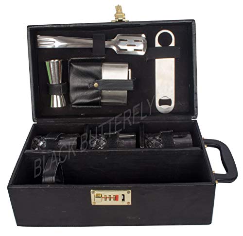 Black Butterfly Bar Tools Set - Kitchen, Home, Bar - Bar Accessories (Brown)