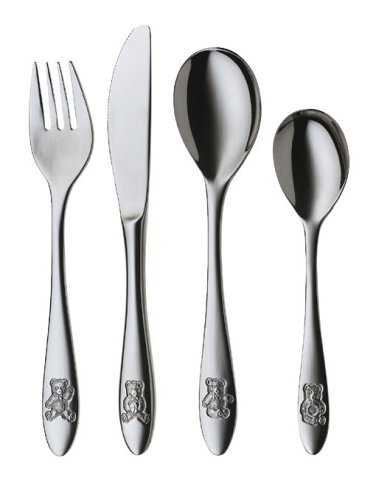 Silit Kinderbesteck-Set 4-teilig Pezzy Crominox Edelstahl poliert ab 3 Jahre geeignet mit geprägten Motiven