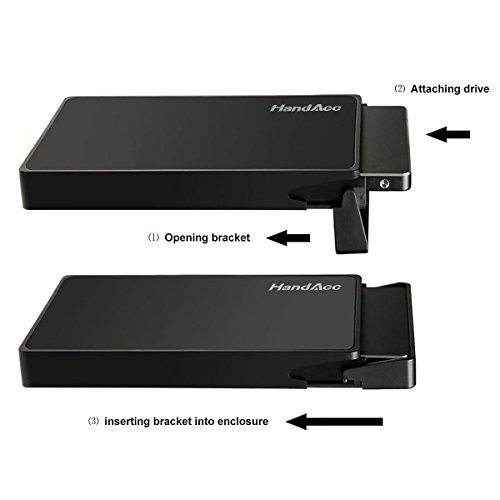 HandAcc USB 3.0 Externes festplatten Gehäuse für 9.5mm 7mm 2.5 zoll SATA-I, SATA-II, SATA-III, SATA SSD und HDD, braucht keine Werkzeug, Unterstützt UASP – Schwarz - 4