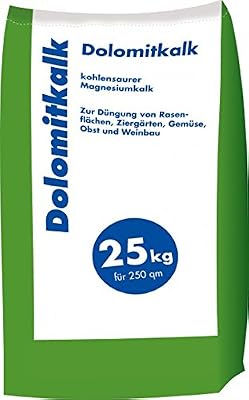 Hamann Mercatus GmbH Dolomite chaux Sac de 25 kg chaux magnésienne pour pelouse & Jardin Jusqu'à 250 m² - Nature avec Calcium & Magnésium