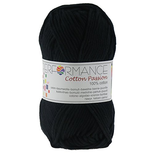 Häkelgarn Topflappengarn Cotton Passion 100% Baumwolle 50g, 50m #0203 schwarz