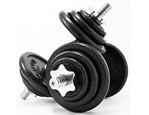 PROIRON Hantel 20kg der Gusseisen Einstellbaren Handgewicht Set mit Festen Hantel Griffe, Stange Hantel Manuell Gewechselt, Perfekt für Körperaufbau, Fitness Gewichthebung, Trainining Home Gym - 8