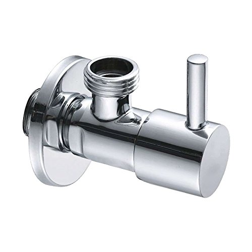 Eckventil Eckregulierventil EKV02 | 1/2 Zoll Wandanschluss | 3/8 Zoll Schlauch-Anschluss | edel verchromt inkl. Wandrosette | geeignet bis 10BAR | DIN-Anschluss | Lieferumfang: 2 Eckventile - 3