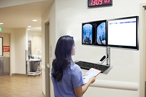 HFTEK® FY09WS Workfit Workstation Monitor Halterung Halter Wandhalterung Sit & Stand bis zu 24 Zoll mit VESA 75 / 100 (FY09WS) - 2