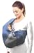 Wallaboo Baby sling Connection, Easy Adjustable and Ergonomic, Newborn 8lbs to 33 lbs, 100% Cotton, 3 Sitting Positions, Color: Blue / Grey