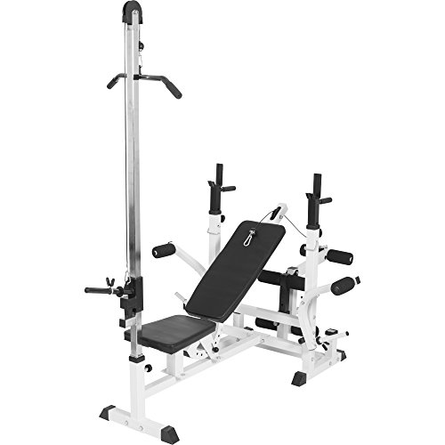 Gorilla Sports Fitnessgerät Latzugturm für Hantelbank Universal Kraftstation, 10000595 - 6