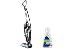 BISSELL CrossWave Pet Pro - Aspirateur/Nettoyeur/Sécheur - 3-en-1 Spécial Animaux - Multi-surfaces Pour Sols Durs, Moquettes, Secs et Humides - Double Réservoirs - 74dB - Noir/Titane/Bleu - 2225N