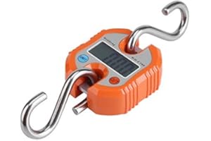 Pèse Electronique Pèse Bagage Électronique Peson Numérique Portatif avec écran LCD Crochet 150kg/300lb(Orange)