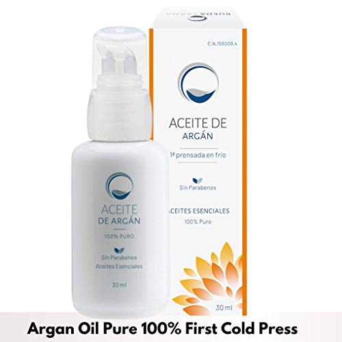 Aceite de Argán Puro 100% Primera Prensada en frío - Para Pelo Piel Barba Cuerpo Uñas Rostro - Rico en Vitamina E y Antioxidantes - 30 ml