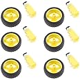 YOURBOT Smart Car Robot Chassis Kit with Plastic Tire Wheel With Deceleration DC 3-6v Drive Gear Motor For BO Motor with Wheel (Pack of 6)