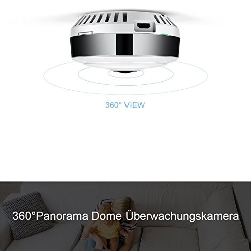 FREDI IP Sicherheit Kamera 960P Panorama Kamera 180Â°Wlan VideoÃ¼berwachung Dome Ãœberwachungskamera IP Cam mit IR Nachtsicht /2 Weg Audio/Bewegungsmelder fÃ¼r Haus /Baby Ãœberwachung (EC6)