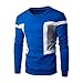 Produktbild Herren Sweatshirt Btruely Herbst Winter Männer Patchwork Pullover Langarm Outwear Jacke (M, Blau)