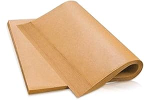 AWKAQUN Parchemin Papier Cuisson en Feuilles 100 Pièces 30x40cm Antiadhésif Marron Non Blanchi pour Haute Température de Cuisson (yellow, 30 * 40)
