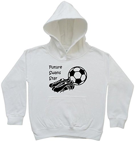Hat-Trick Designs Swansea City Football Baby/Kids/Childrens Hoodie Sweatshirt-7-8Yrs-White-Future Star-Unisex Gift