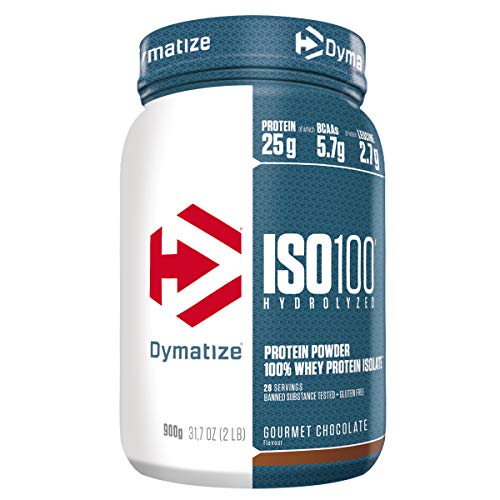 Dymatize ISO 100 Hydrolyzed Poudre d'Isolat de Protéines Faible en Sucre Riche en Protéines Chocolat 900 g