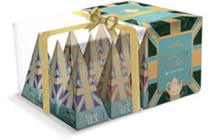 Charbrew British Classic Tea Pyramid Assortment Gift Box - 12 Teabags 4 Blends Including Afternoon Tea, Earl Grey, English Breakfast & Chai Set