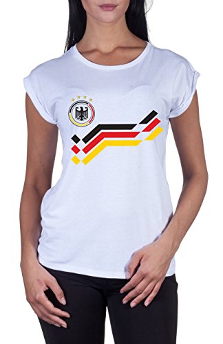 Loomiloo Deutschland Damen WM Trikot Em Damen Frauen Trikot Bedruckbar Wunsch Personalisiert Fußball Weltmeister Adler Schwarz Rot Gold
