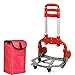 Produktbild KUN PENG SHOP Tragbar Falten Aluminium Handwagen Wagen mit 6 Rädern mit beweglicher Tasche (Farbe : Rot)