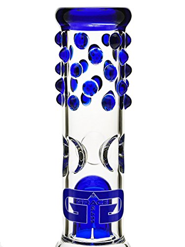 Grace Glass Bong Percolator mit Eiskerben blau 38 cm – head&nature Bong-Kollektion - 2