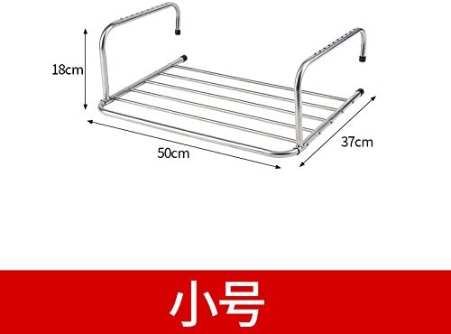 fjsajuf Stainless steel window outside balcony clothes rack window stand sun shoe rack shelf rack suspension radiator small air drying rack,50cm