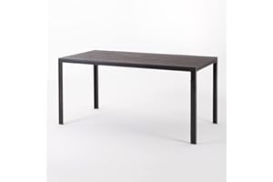 RATTATAN Thomas Table de jardin rectangulaire 156 x 78 cm avec structure en acier et plateau en polyéthylène de qualité supérieure au design bois raffiné (moka)