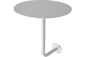 Väggmonterat Litet Runt Bord For Café, Dessertbutik Och Hem - 3,0mm Tjock Järnmetall, Deformationsfri, Platsbesparande